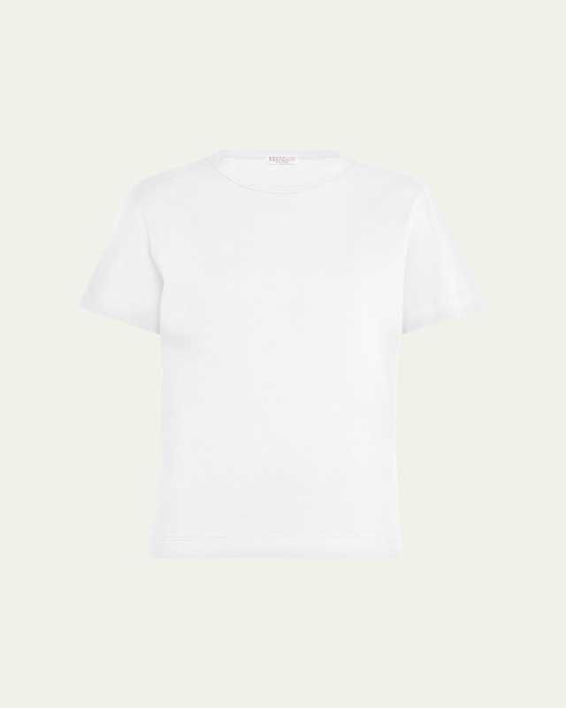 Monili Neck Cotton Jersey Boxy T-Shirt
